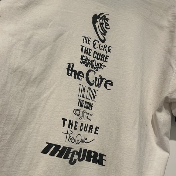 💥RARE Vintage 90’s The CURE White Ringer - Picture 3 of 16